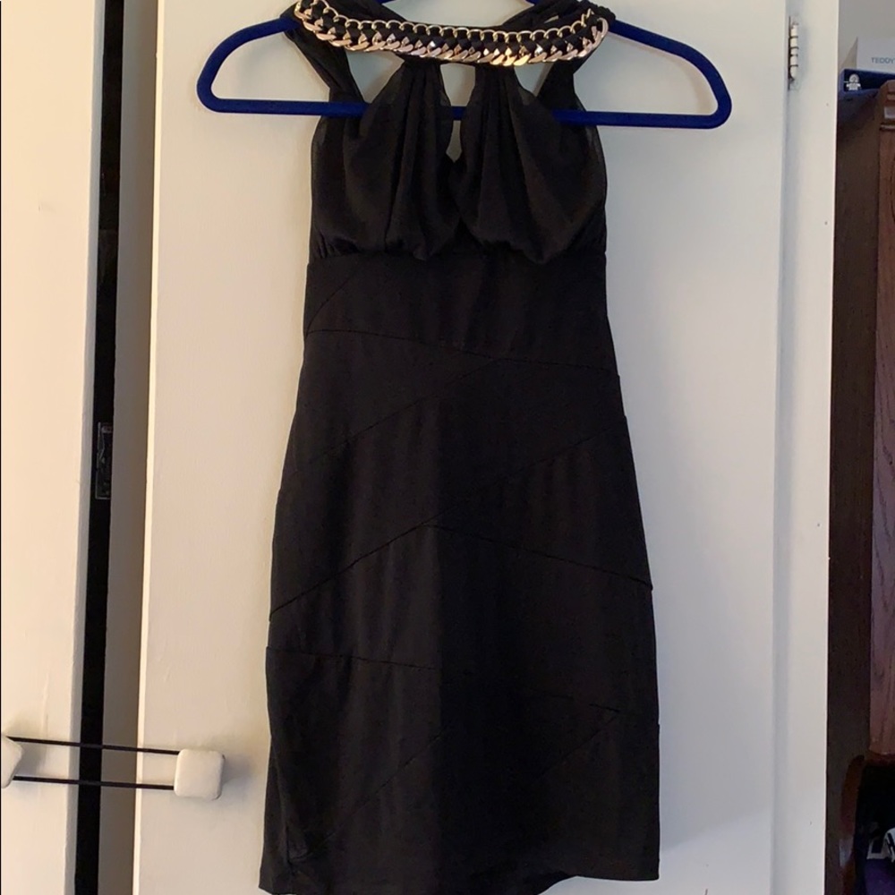 Black Mini dress with gold detailing